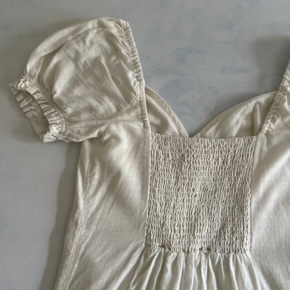 Urban Outfitters Ivory Linen Corset Milkmaid Mini Dress - Picture 6 of 8